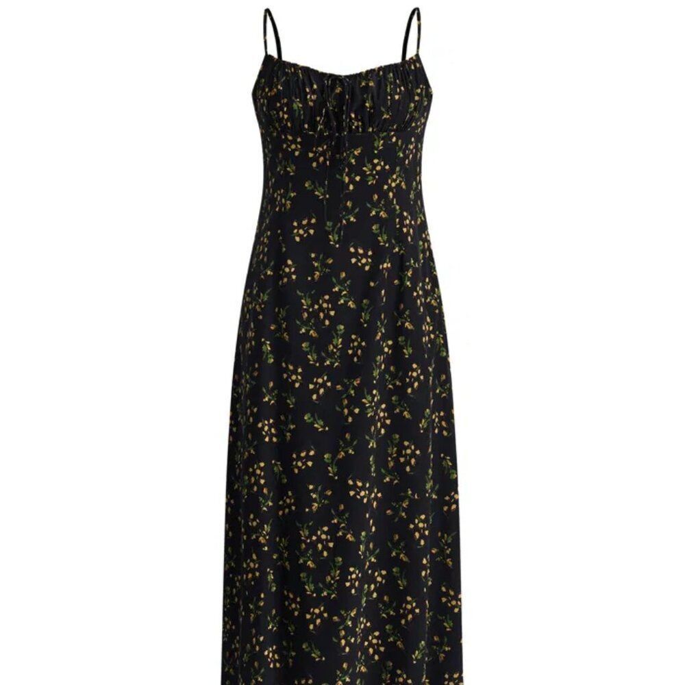 Fabrique Nora Floral Slip Camin Dress in Mulberry Silk Crepe - Picture 5 of 10